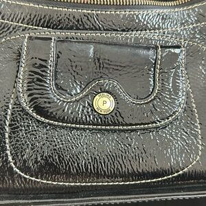 Sleek patent leather PERLINA  handbag in perfect condition!